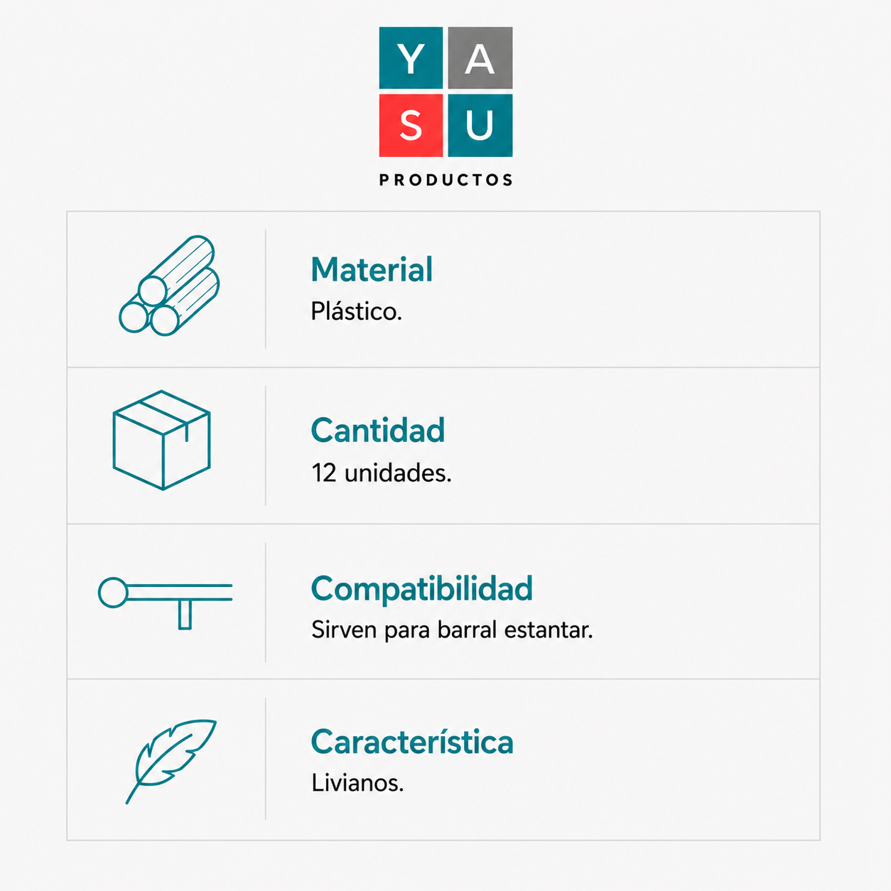 Caracteristicas ganchos plasticos